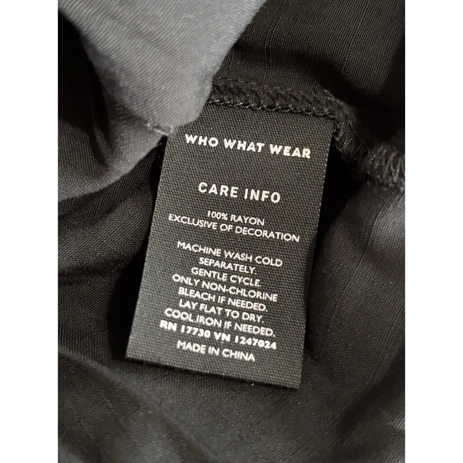 Who What Wear Mid Length Black Dress Square Neck Size‎ L Long Sleeve Crochet NWT - Image 8