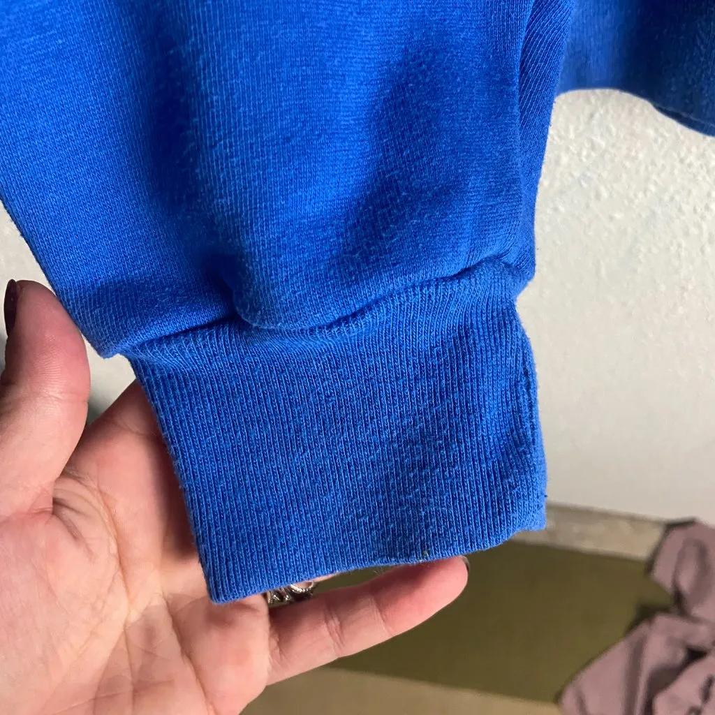 Vintage M&C Sportswear L Crew Neck Sweatshirt Embroidered Santa Blue Christmas Size L - Image 4