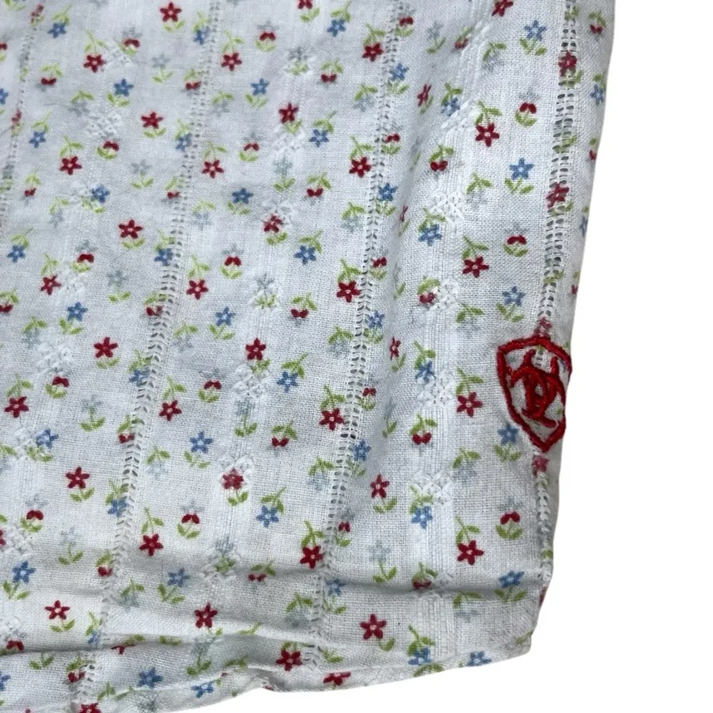 ARIAT Star Floral Print Shirt Snaps. Red Stitching Western Yoke Womens Size XXL - Image 5