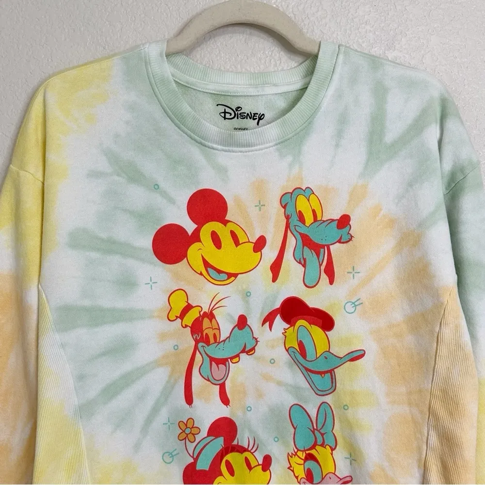 Disney Characters Tie Dye Pull Over Women's Sweatshirt, Size XL - Image 3