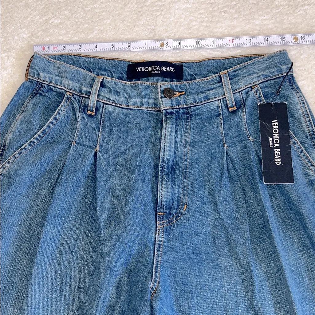 Veronica Beard Mia Wide Leg Trouser Jeans Vintage Globetrotter Wash‎ Size 30 NWT - Image 3