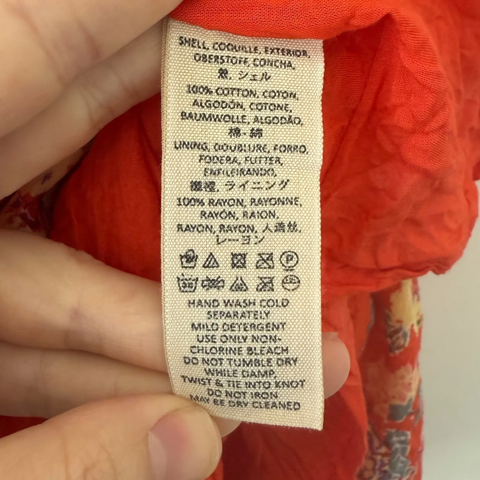 Free People Oh‎ Baby Mini Babydoll Dress Orange Florals Women's Size Small - Image 12