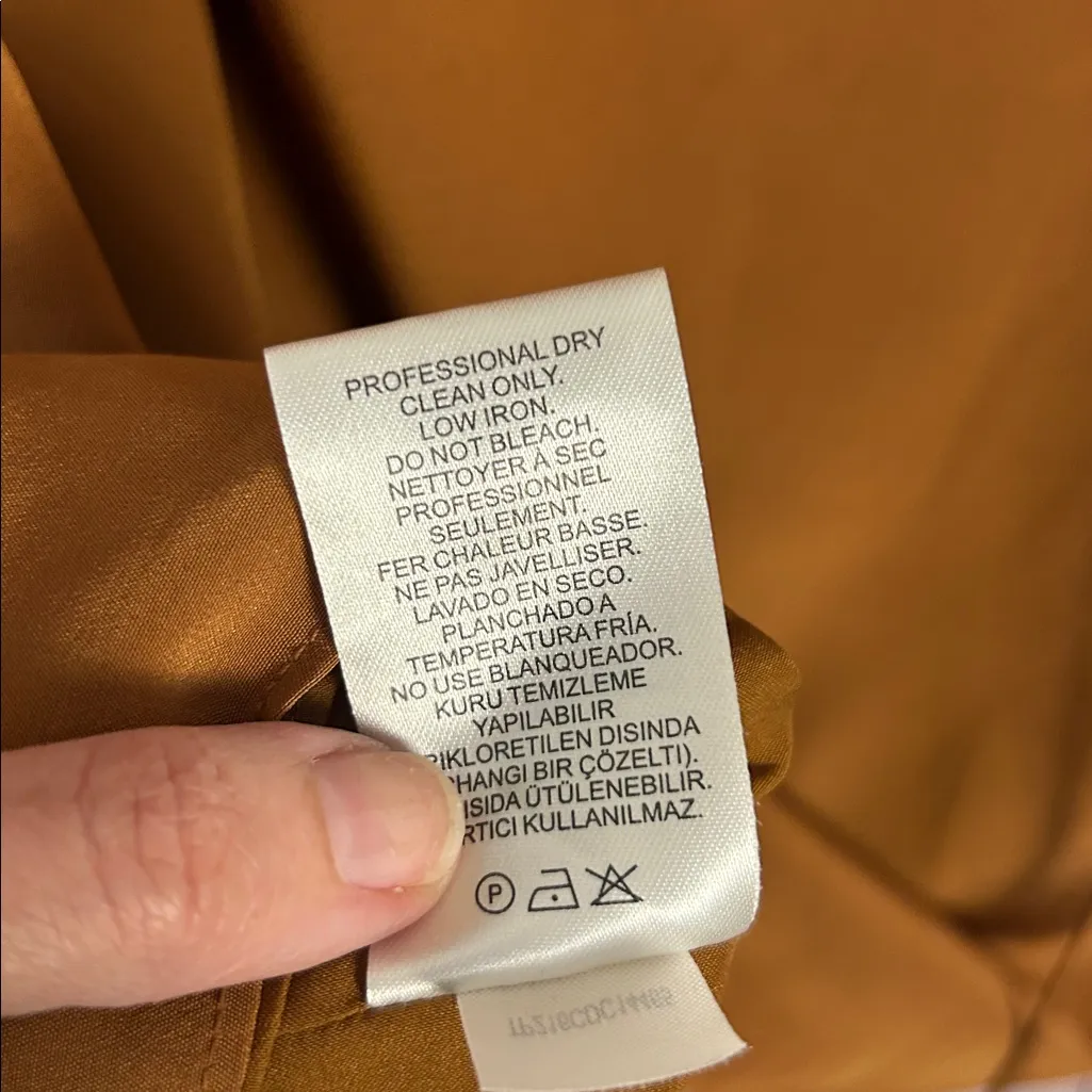 Tibi ruffle sleeve deep brown silk mini dress size 2 old money preppy trad wife - Image 9