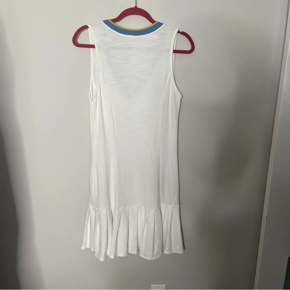 Monrow Rib Trim V neck White Tennis Dress In Small White - Image 9