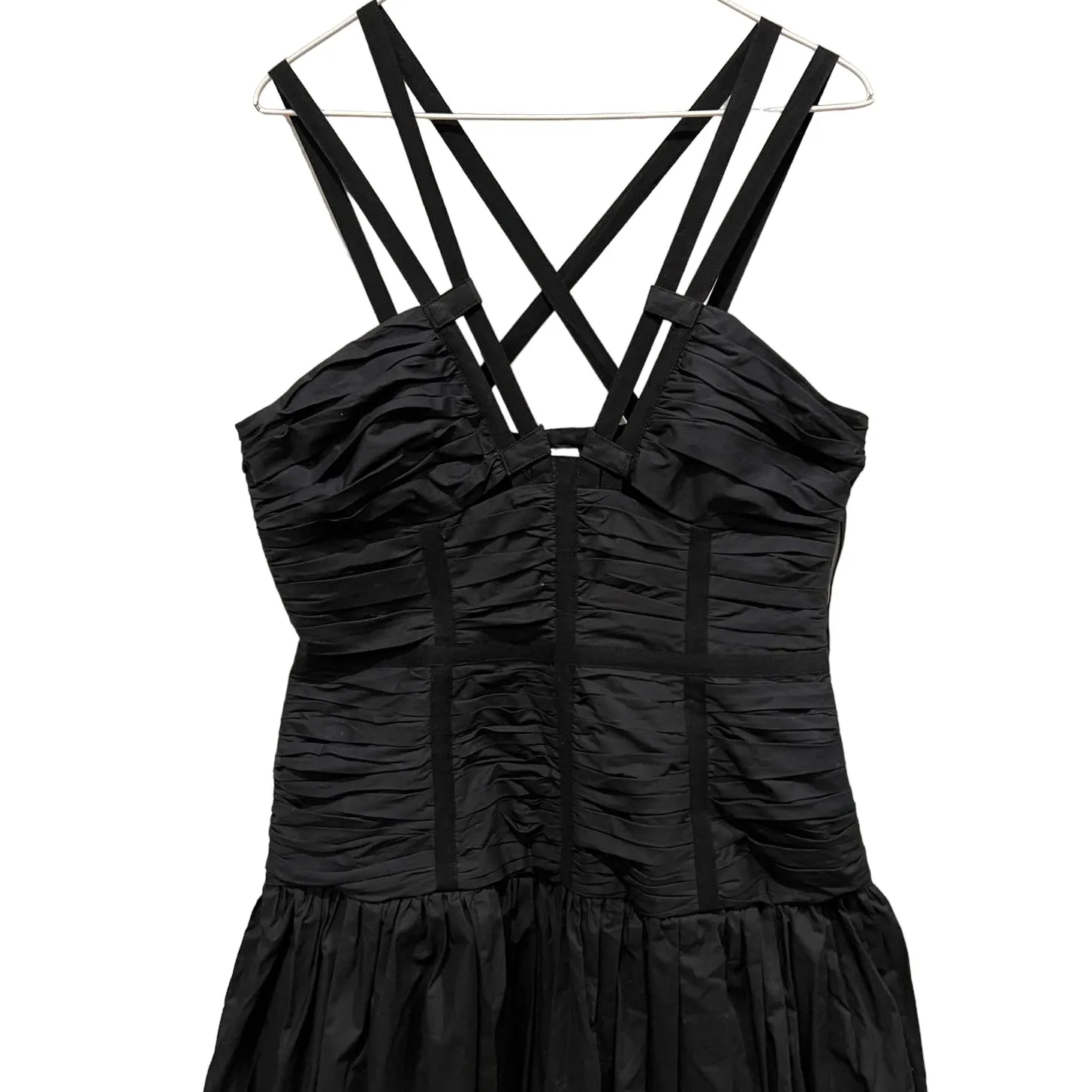 ULLA JOHNSON Kaia Strappy Shirred Drop Waist Cotton Dress Size 10 - Image 7