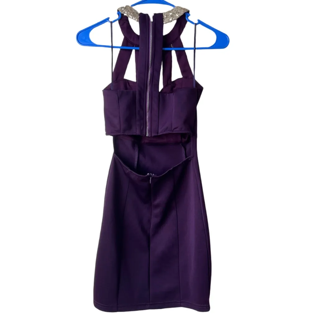 TOBI Free Flight Bodycon Mini Dress - Plum and Gold - XS - Image 5