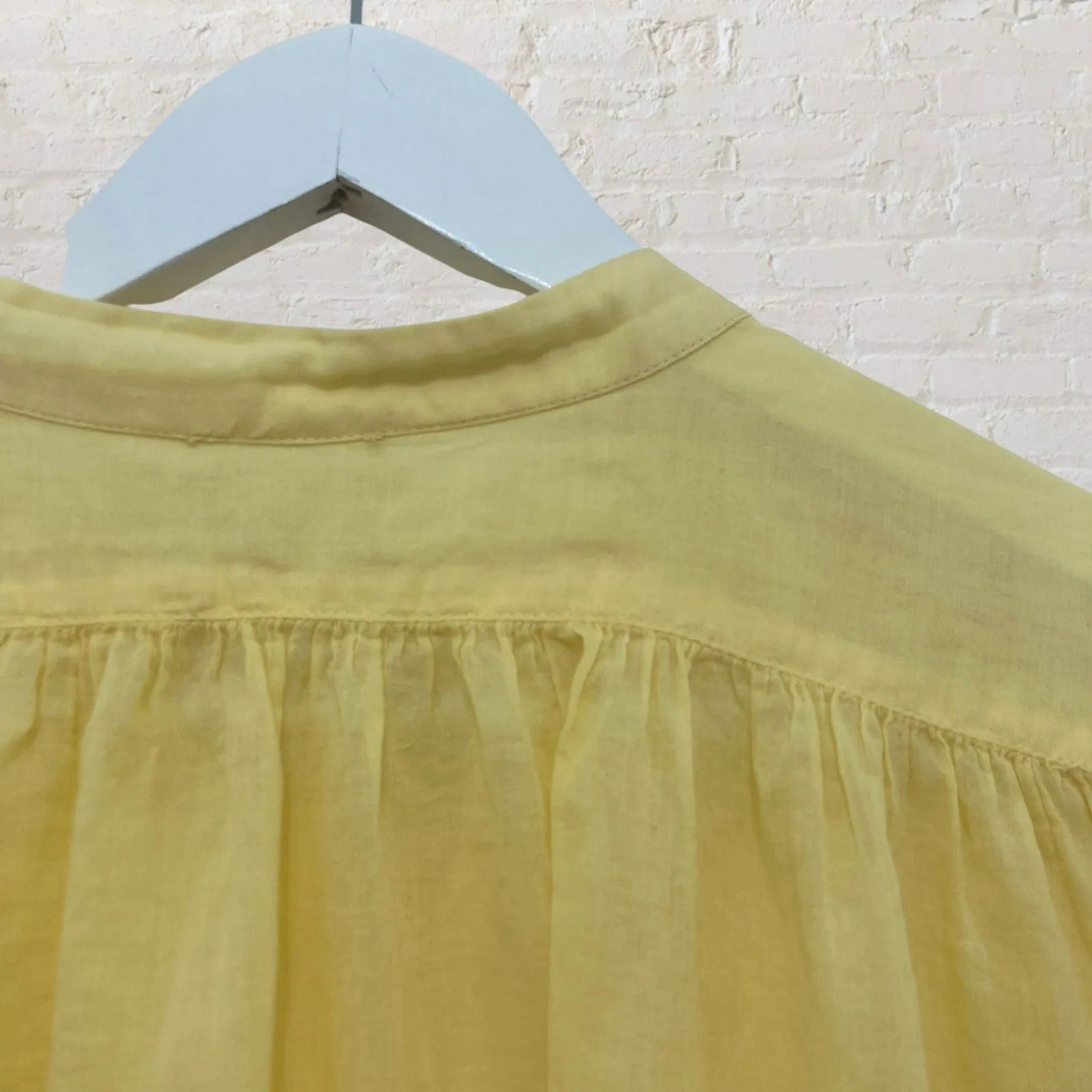 Skin Cotton Gauze Oversized Tunic Top | Butter Yellow Long Sleeve Flowy Size 2 - Image 9