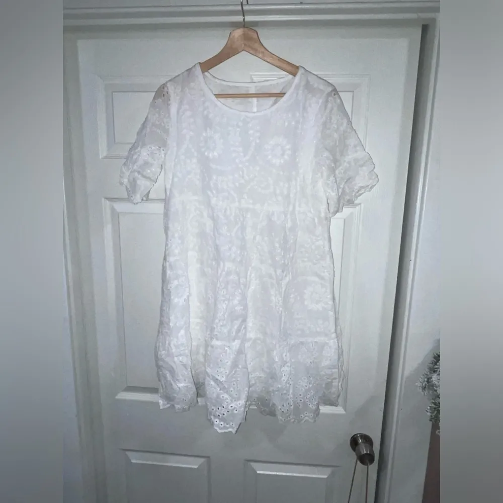 SHEIN LUNE Eyelet Embroidery Ruffle Hem Smock Dress - Image 9