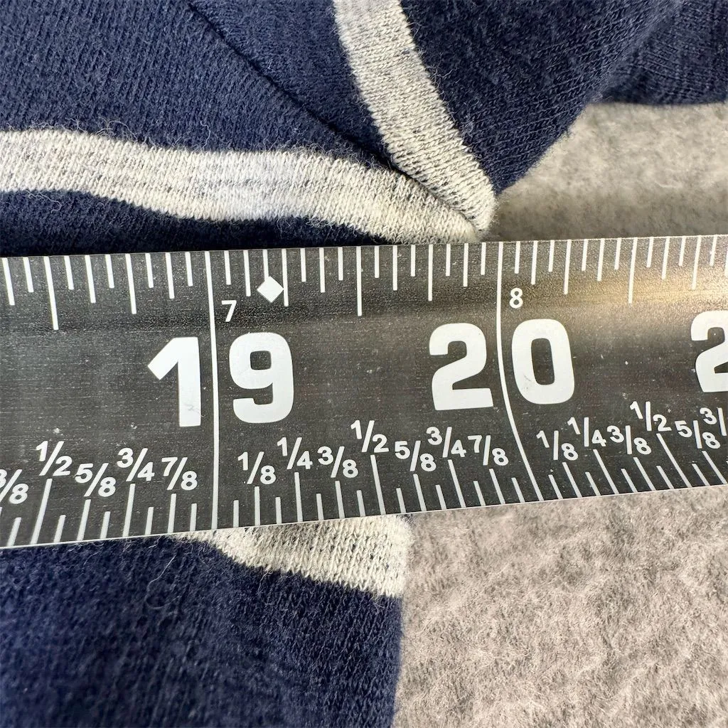 Lillla P Women's Striped Draped Cotton Cardigan Size M Ruffle Collar Blue Size M - Image 9