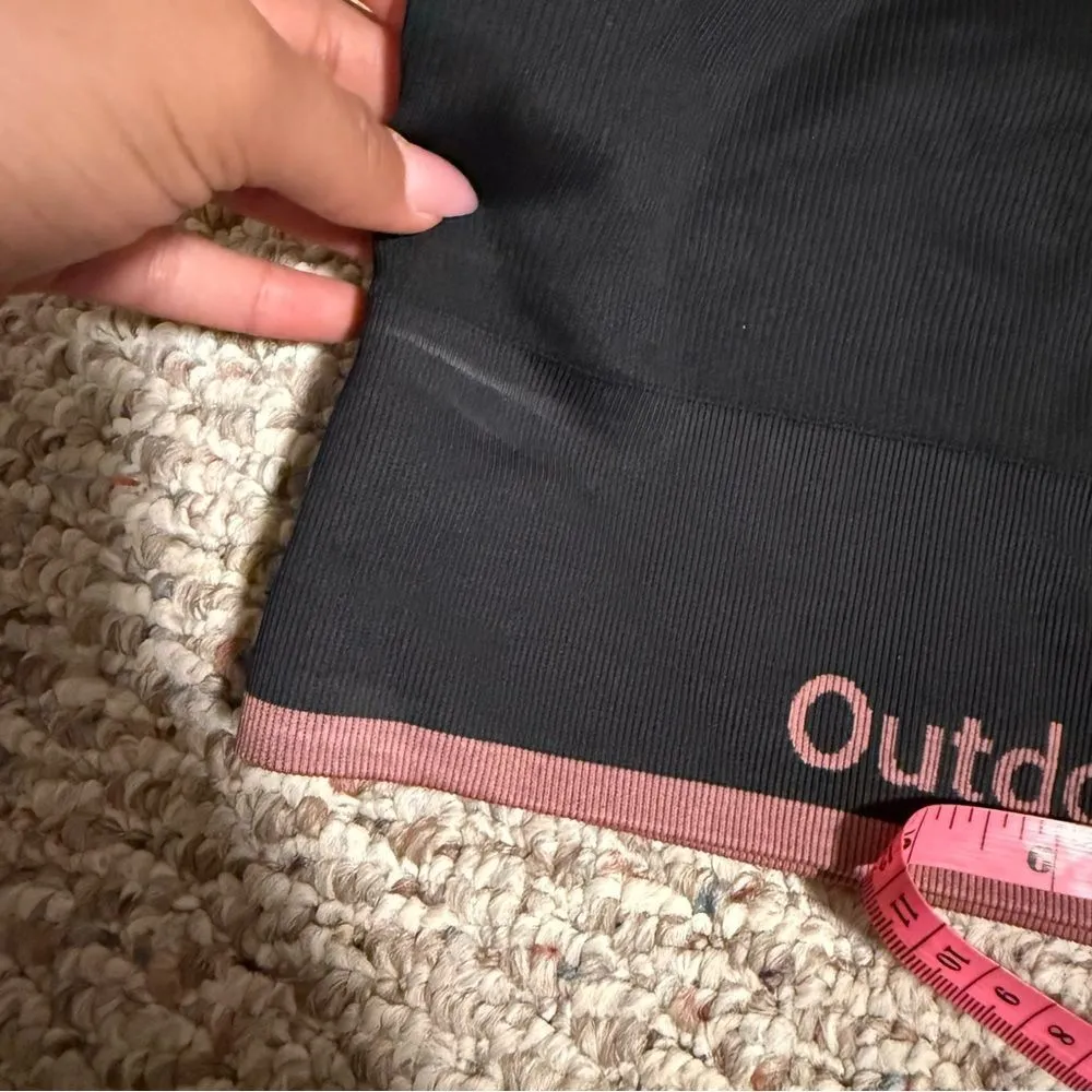 Outdoor Voices Sports Bra Longline Seamless Scoop Ribbed Black Pink- Size XL - Image 8