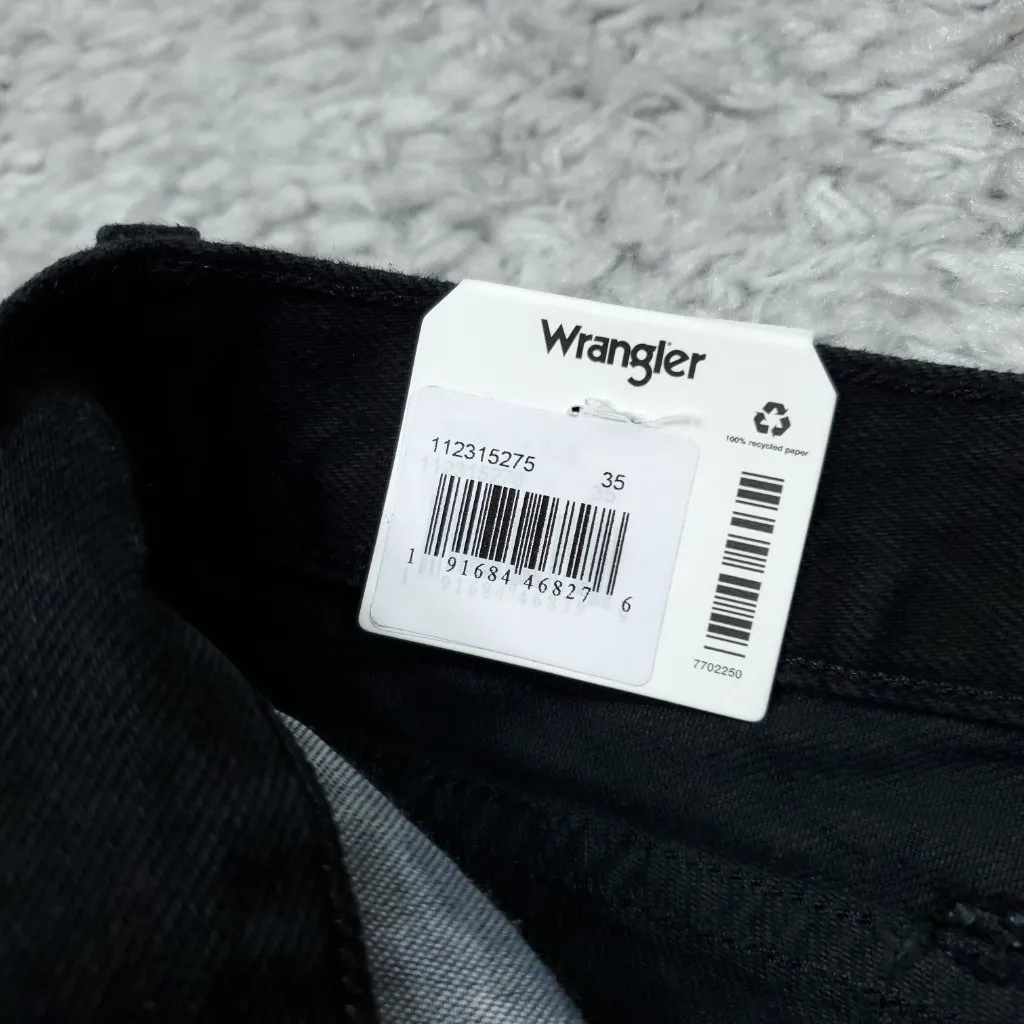 Wrangler Wild West 603 High Rise Straight Jeans Black Size 35x28 Cropped - Image 6