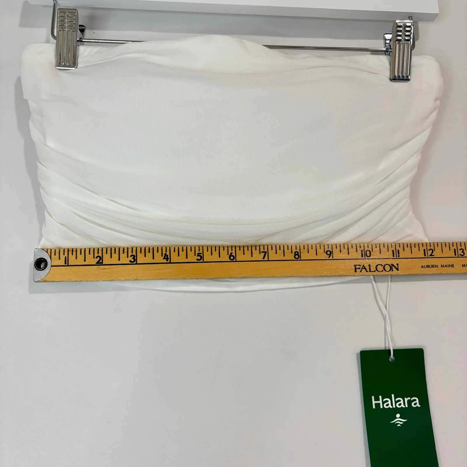 Halara Women’s Ruched Bandeau Tube Top White Size Small NWT Summer Feminine - Image 5