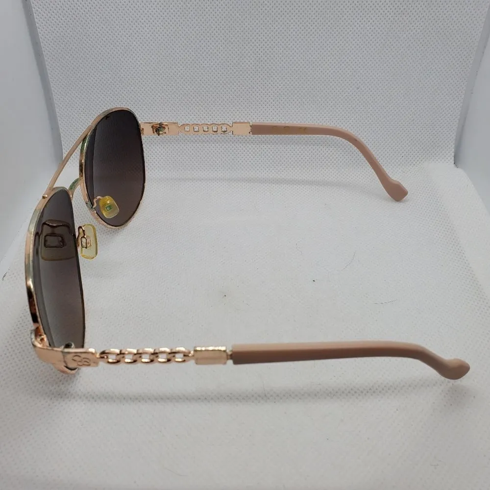 Jessica Simpson Pink & Gold Aviator Sunglasses - Image 6