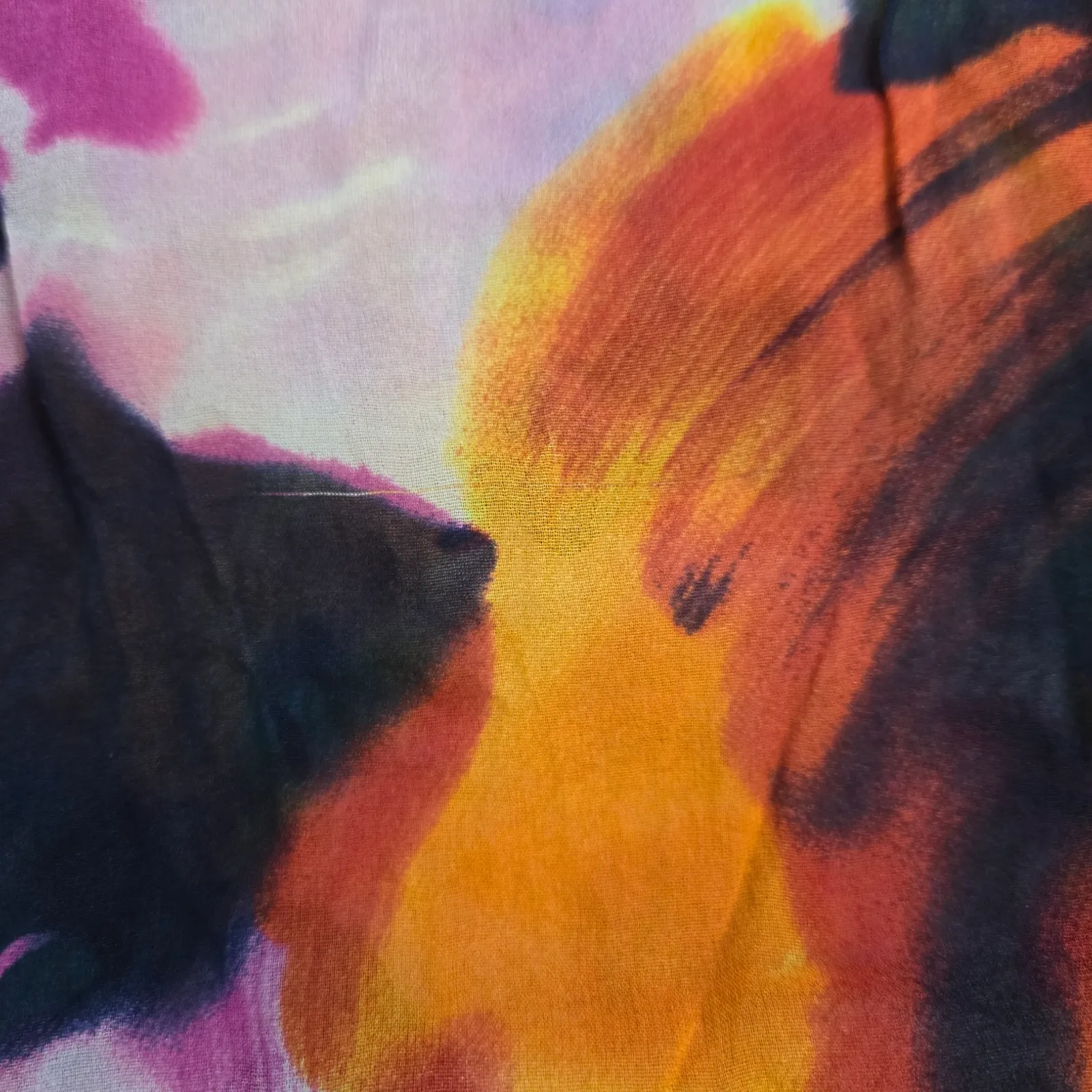 St John Floral Sheer Silk Blend Swim Suit Cover Up Bathing Suit Cover Size Small - Image 7