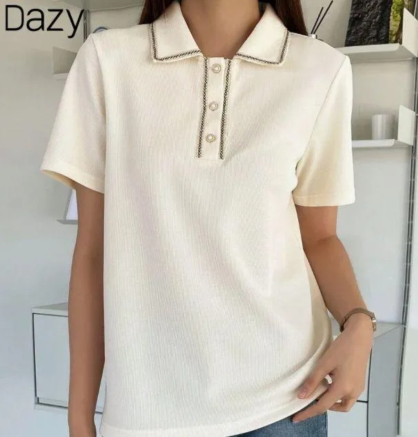 SHEIN x Dazy Polo Neck with Half Contrast Trim - Image 5