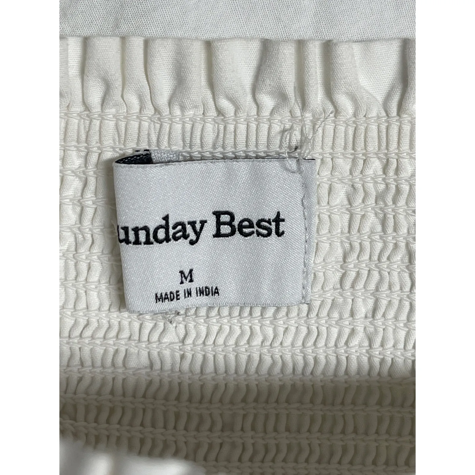 Aritzia Sunday Best White Ruffle Smocked Cami Camisole A Line Mini Dress Size M - Image 3