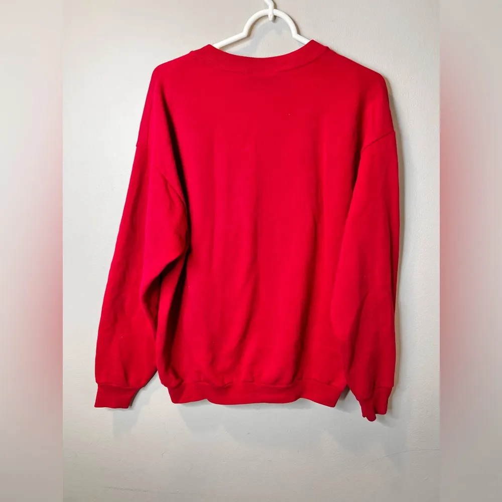 Vintage Lee Noah’s Ark Cotton Blend Red Sweater Women’s Size Large Made in USA - Image 5
