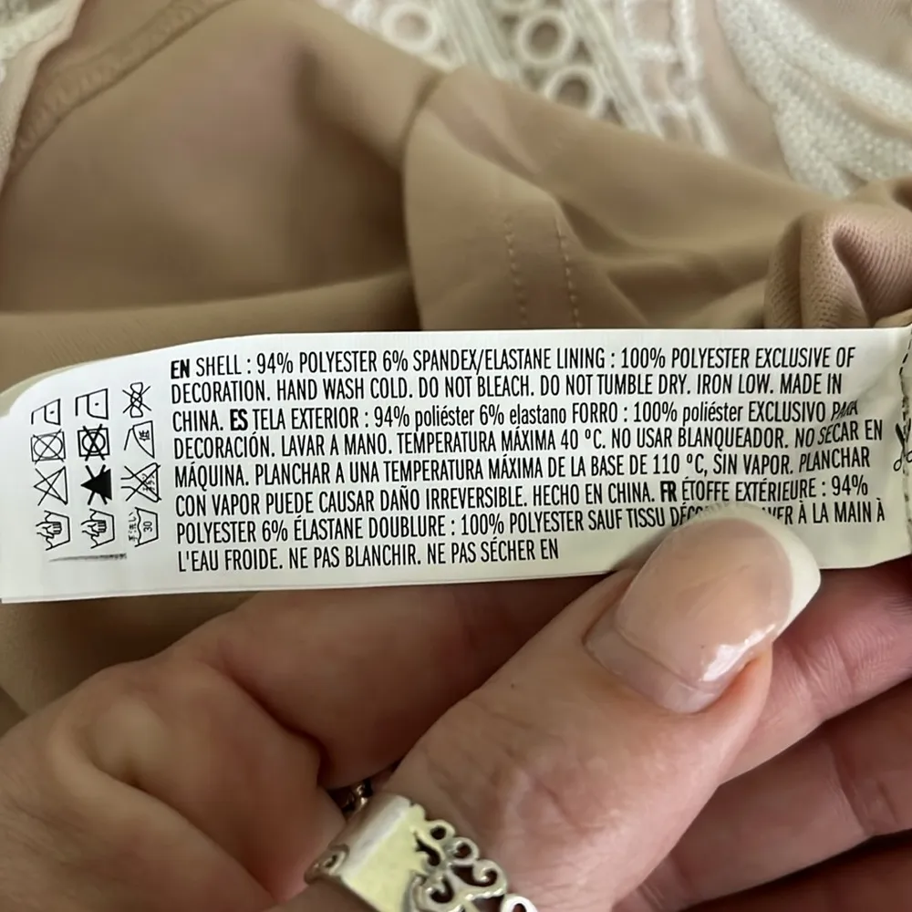 Endless Rose Lace Trim Embroidery Minidress in Beige from Nordstrom - Image 5