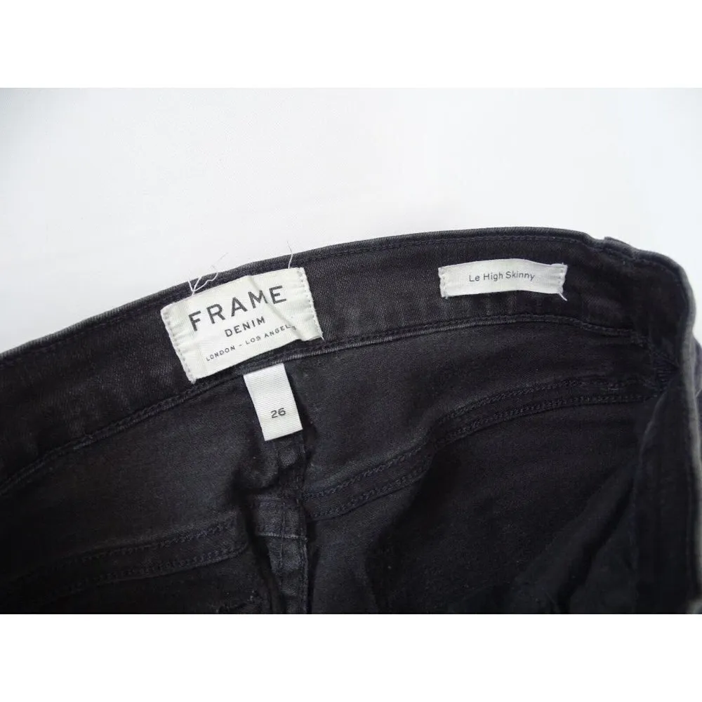 Frame Denim Le‎ High Skinny Jeans Sz 26 Asymmetrical Fringe Hems Jagged Whittier - Image 5