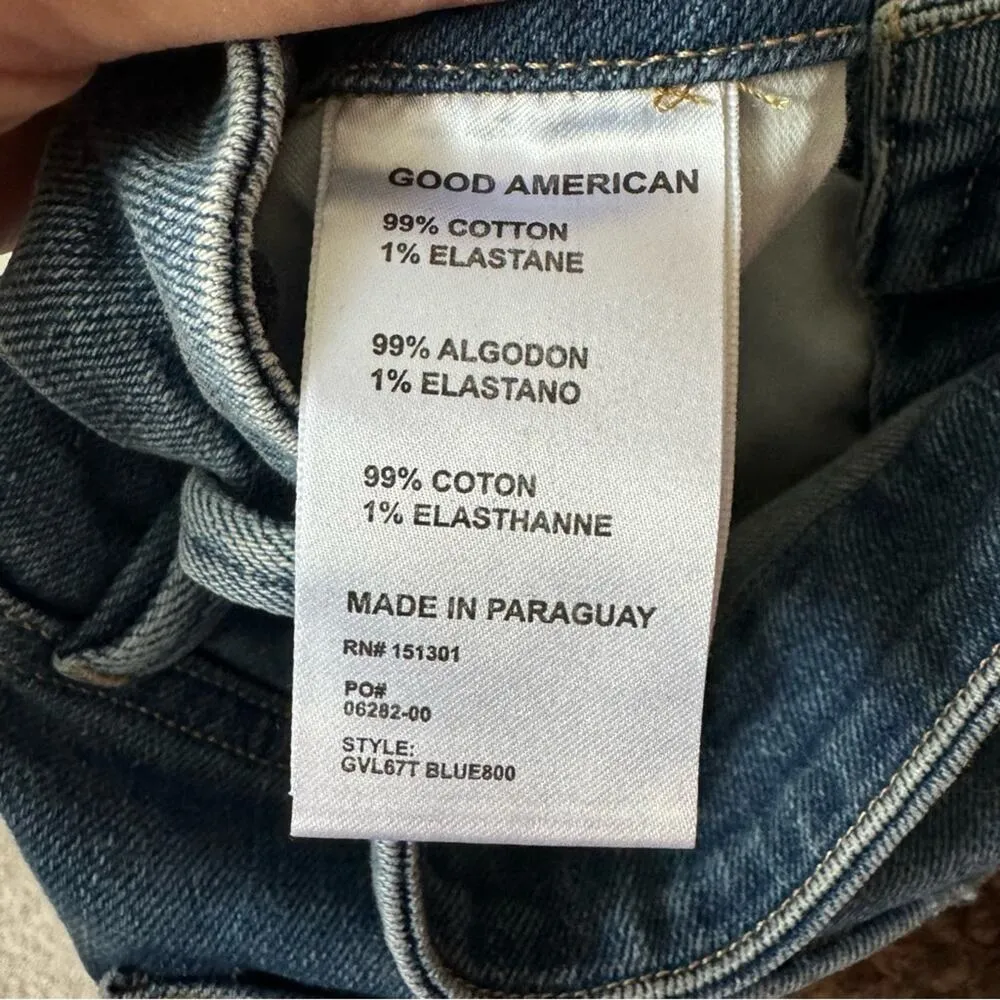 New Good American Good Vintage Distressed Straight Leg Jeans Plus Size 16 - Image 6