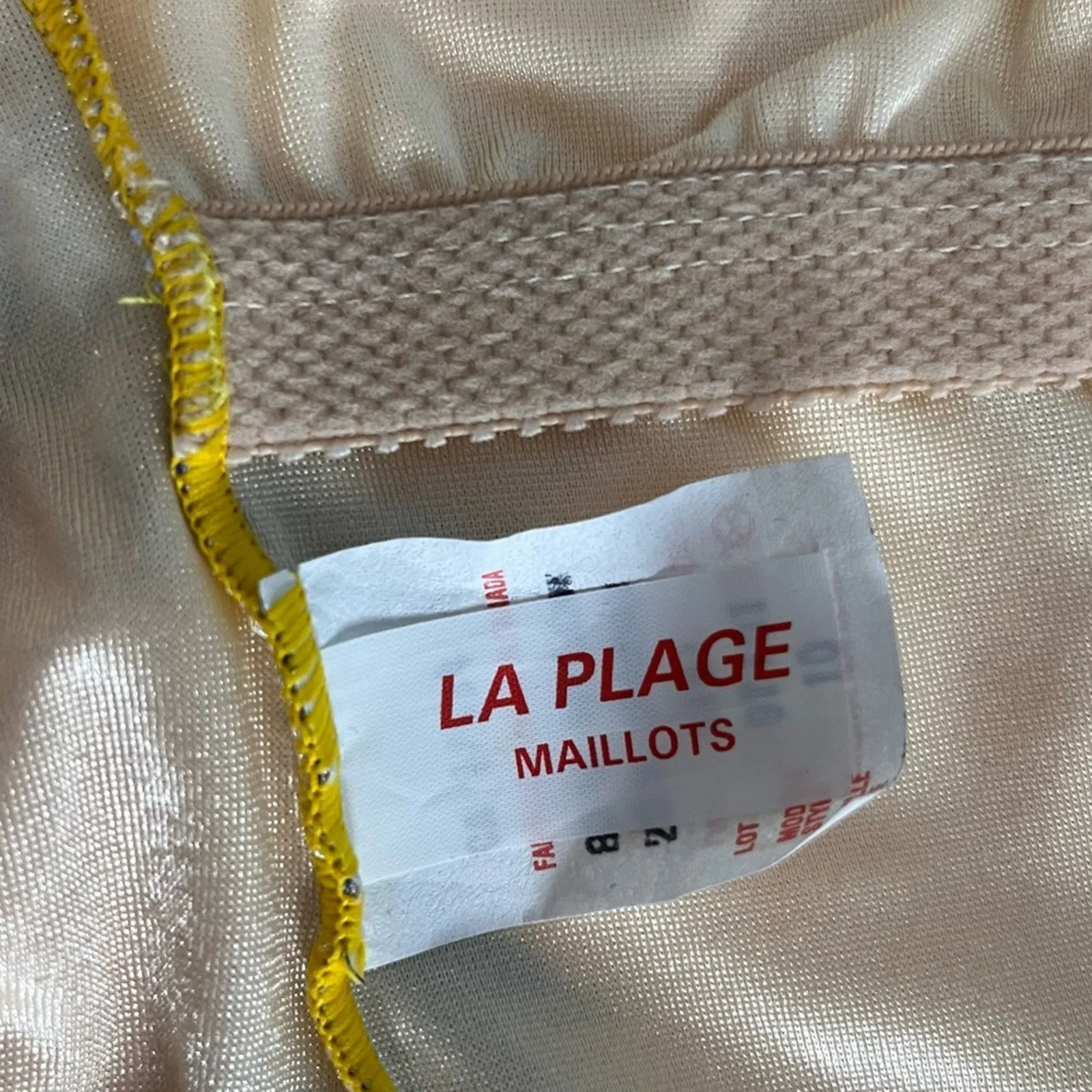 Vintage High Cut Leg 90s Y2K Floral One Piece Swimsuit La Plage Yellow Blue 10 - Image 3