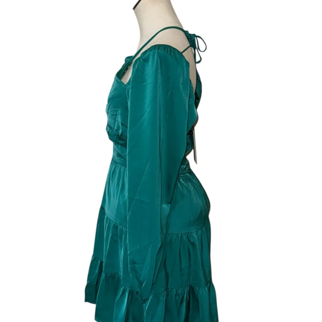 NWT Greylin X Anthropologie Emerald Green Halter Neck Mini Dress Medium - Image 4