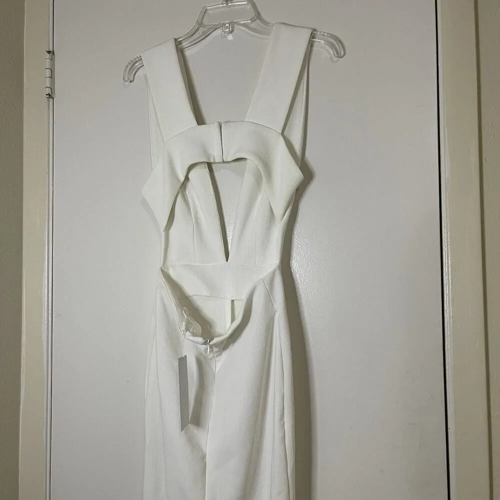 NEW! SOLACE London white plunge vneck maxi front slit dress US 4 *READ DESCR* - Image 6