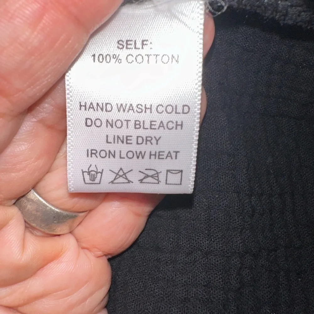 EUC EE:SOME BLACK BABYDOLL SHORT SLEEVE DRESS WITH BOTTON RUFFLE SZ L Size L - Image 7