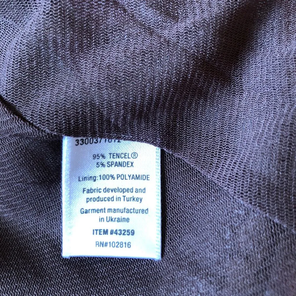 Garnet Hill EUC Women's Brown/Taupe Brianna Tencel Floral Knit Wrap Dress XS - Image 6