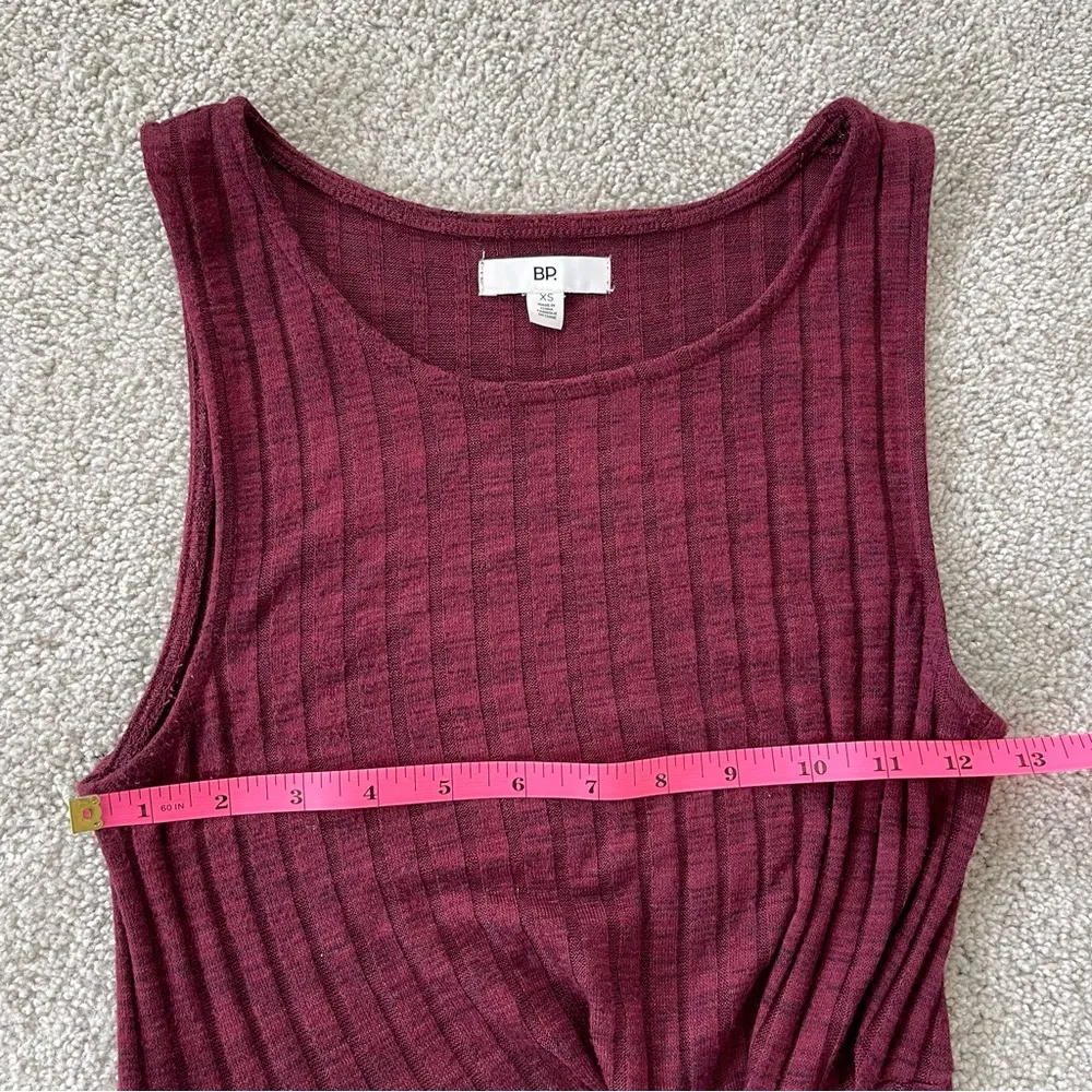 Nordstrom BP Maroon Ribbed Bodycon Tank Midi Dress - Image 8