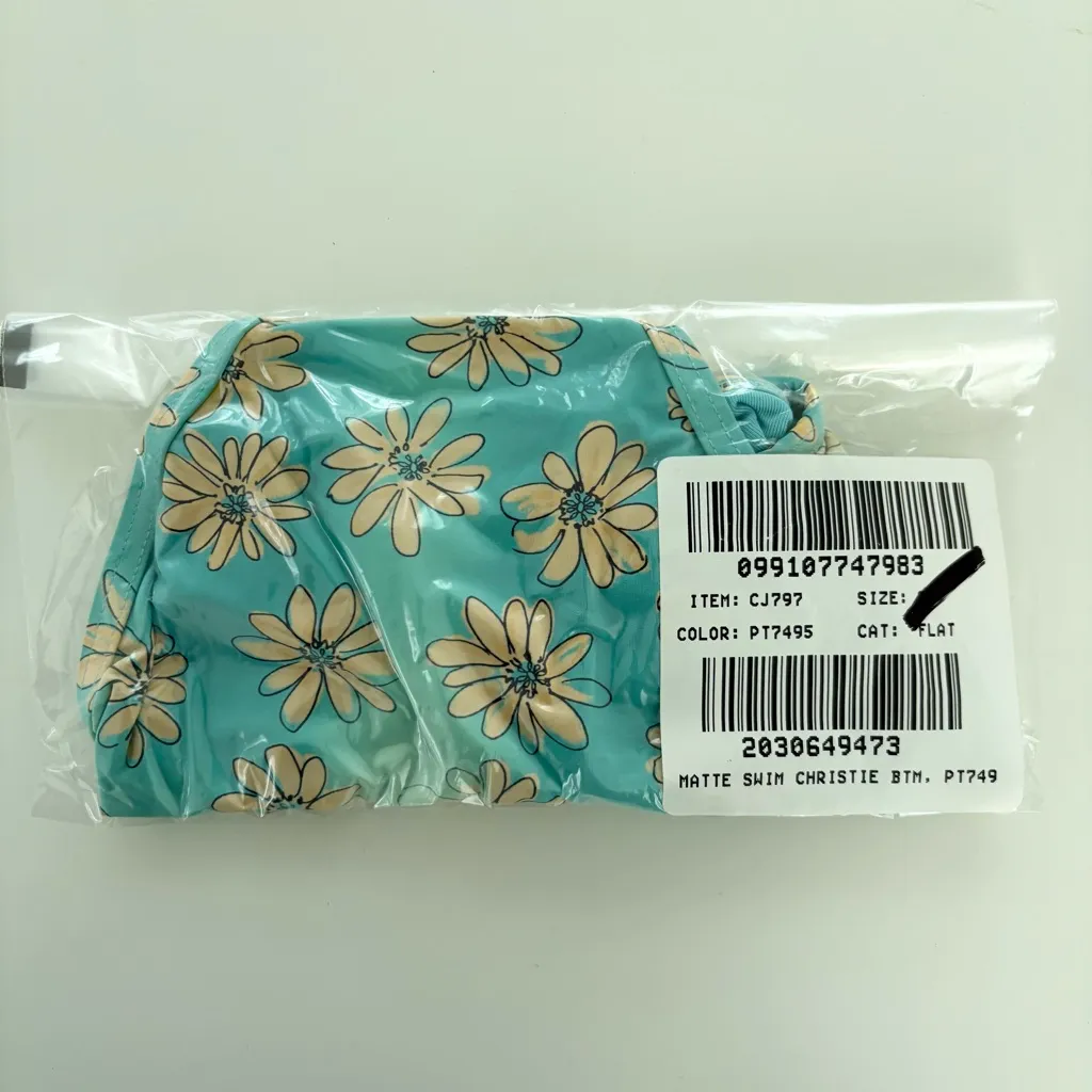 J. Crew Ronnie Bikini Bottom Retro Daisy Print Blue - Image 4