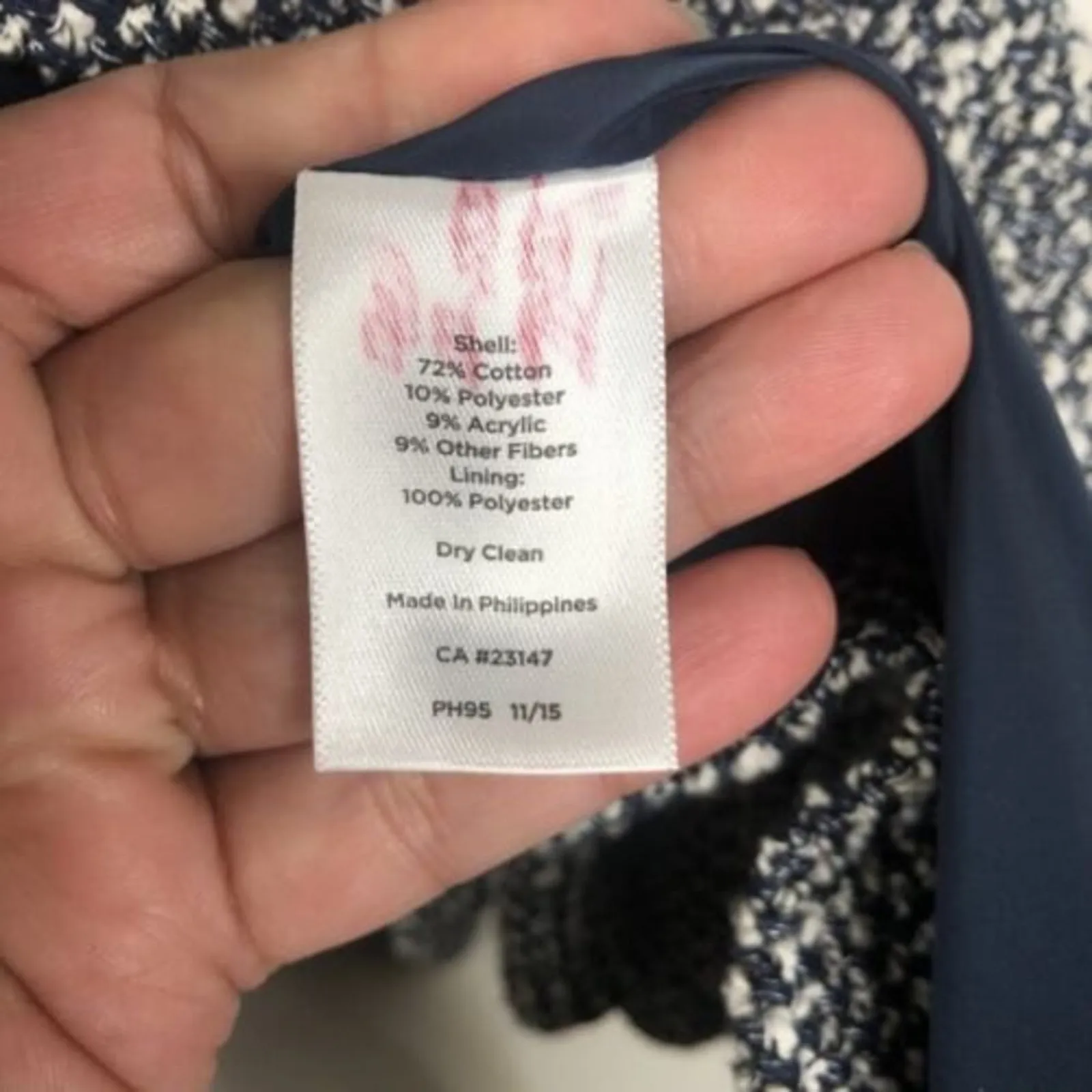 NEW Talbots Blue White Boucle Tweed Snap Button Front Coat Women's Size S - Image 8