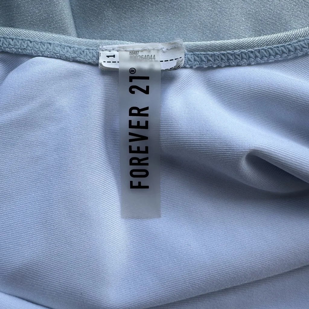 Forever 21 Amour Shimmer High Leg One Piece Swimsuit Blue/Orange Low Scoop Back - Image 9