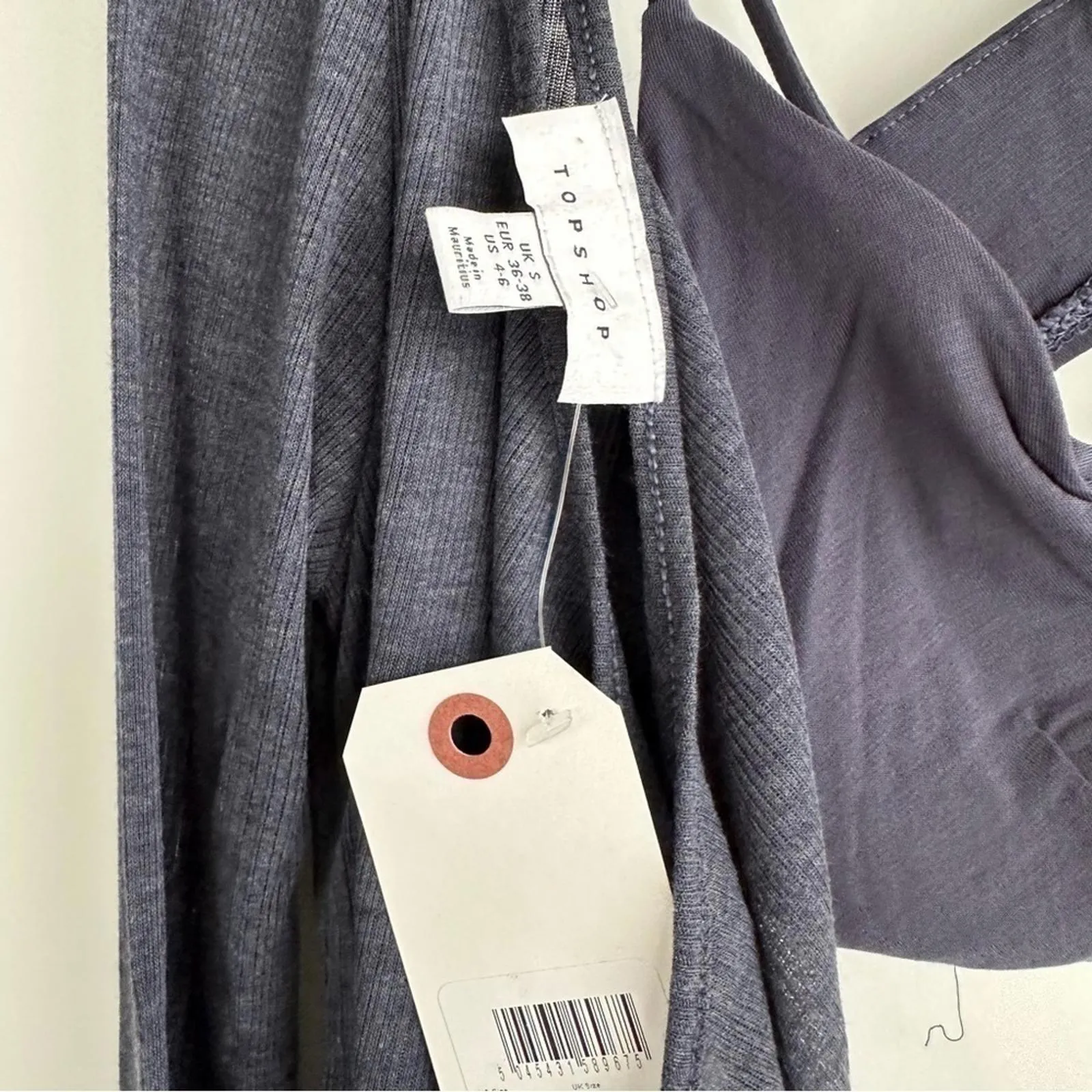 Topshop Semisheer One-Shoulder Top Gray NWT Small - Image 7