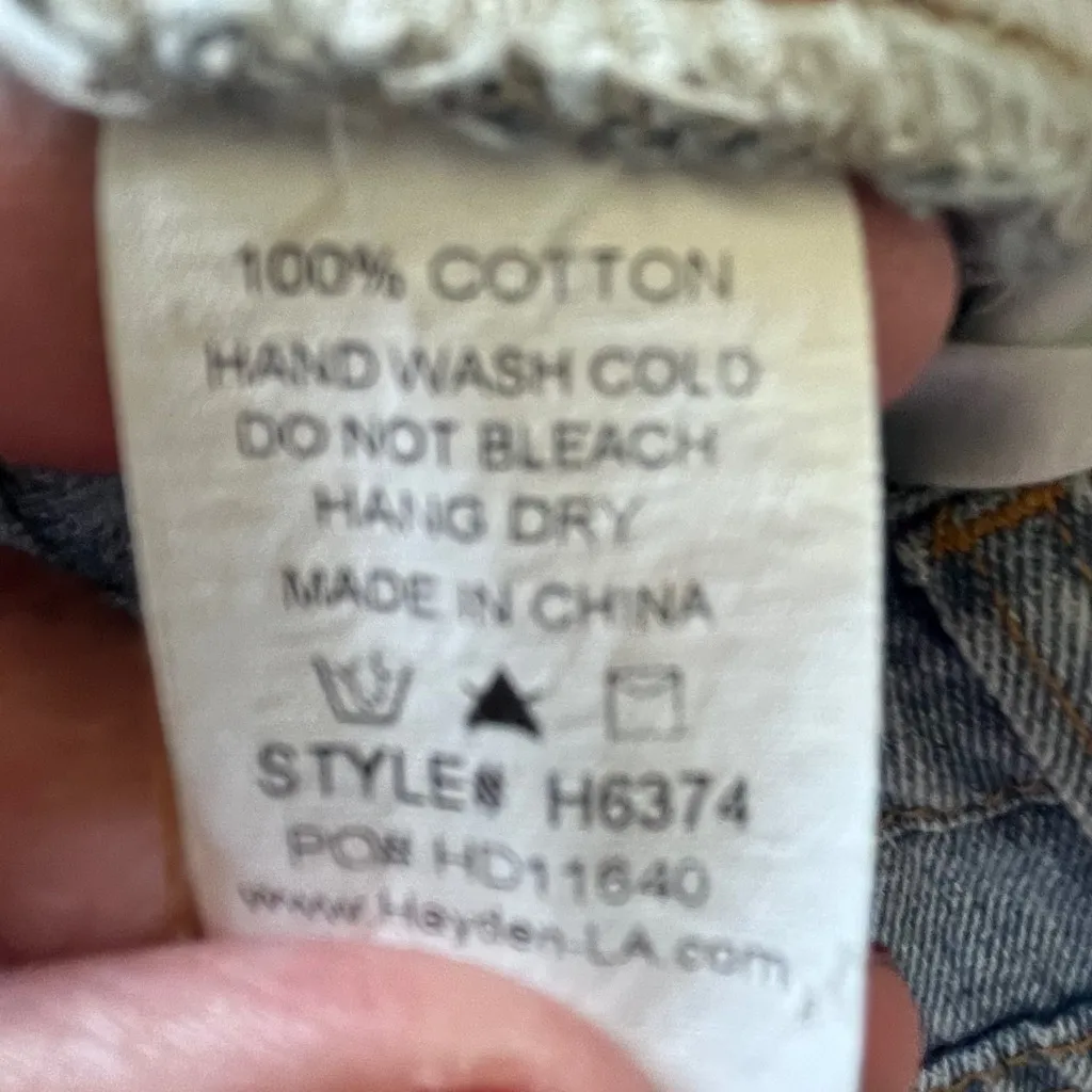 Hayden‎ Los Angeles Frayed Hem Denim Mini Skirt Light Wash Women's Small - Image 4