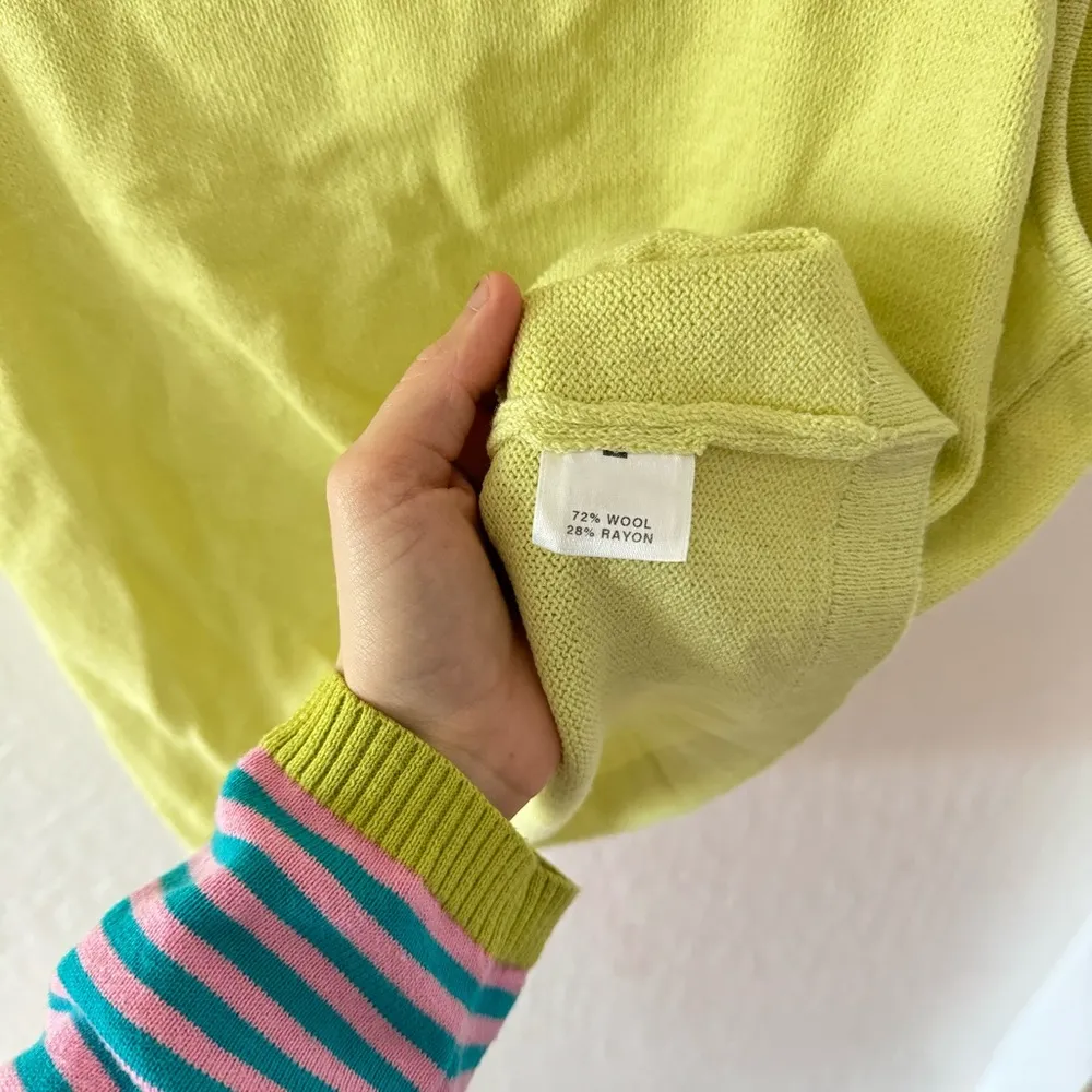 St. John Collection Knit Citrus Yellow Green Sleeveless Tank Top Size Medium - Image 4