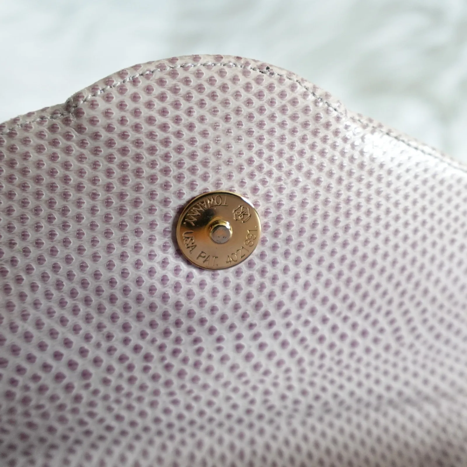 Vintage Judith Leiber Lizard Embossed Light Pink Small Crossbody Bag - Image 13