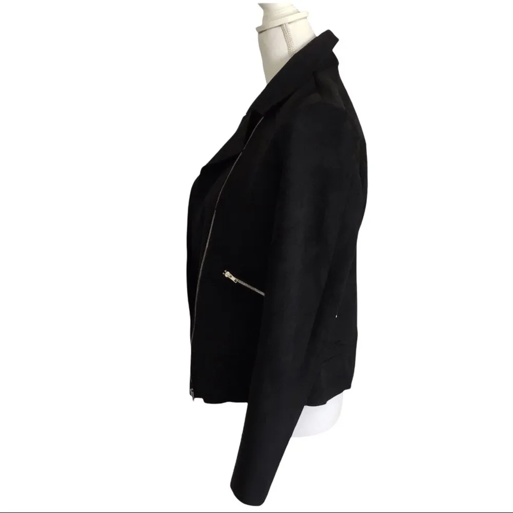 JustFab Blush Suedette Moto Style Jacket Size S NWT - Image 3