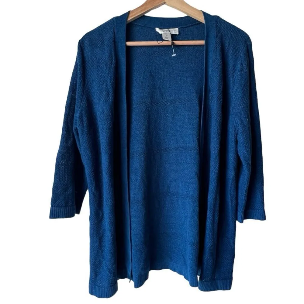 Women's blue cardigan sweater royal blue Christopher & Banks PETITE size L. - Image 4