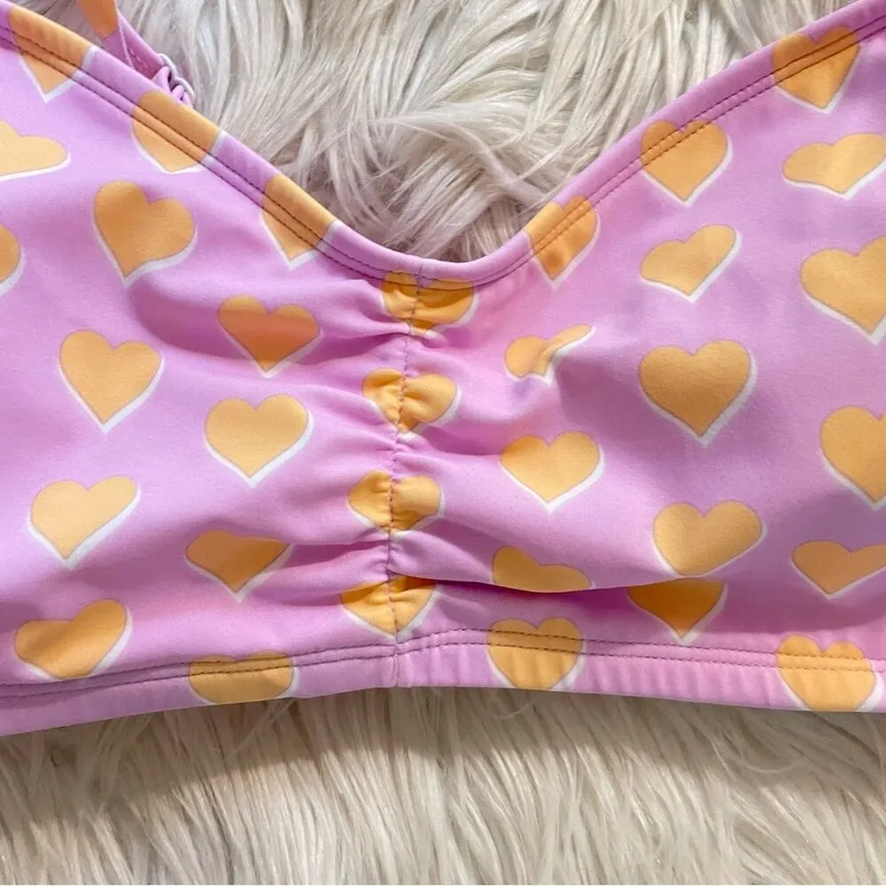 Lilac Heart Flutter Ruffle strap bikini swim top D/DD D DD - Image 5