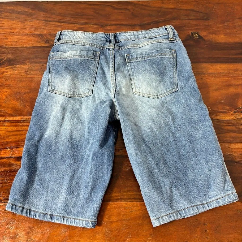 Guess‎ Women's Vintage Denim Shorts Blue Size 8 Patchwork Design - Image 5