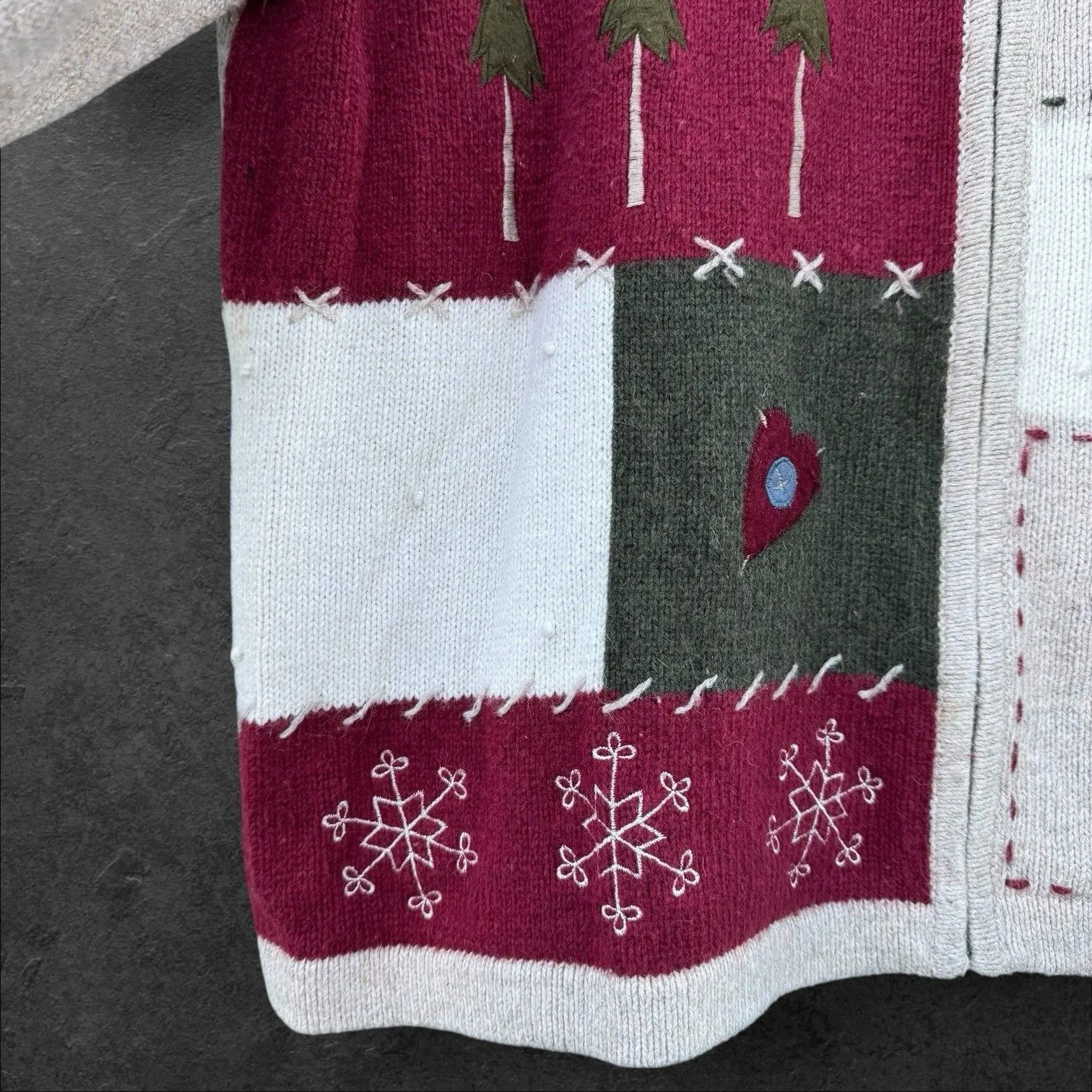 Croft & Barrow Christmas Zip Up Cardigan Sweater Jacket XL Ugly Snowman Holiday - Image 3