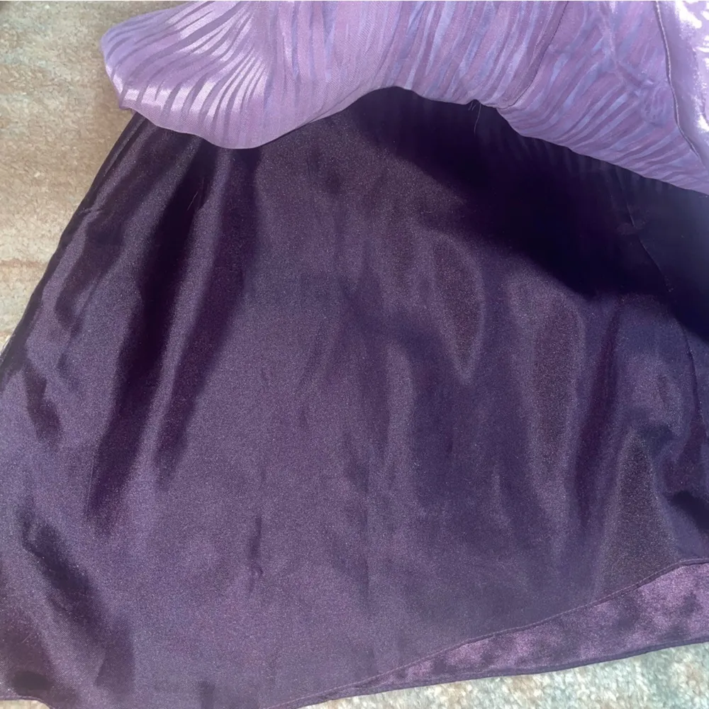 Vintage Purple Ombré Silk Maxi Dress Size L - Image 10