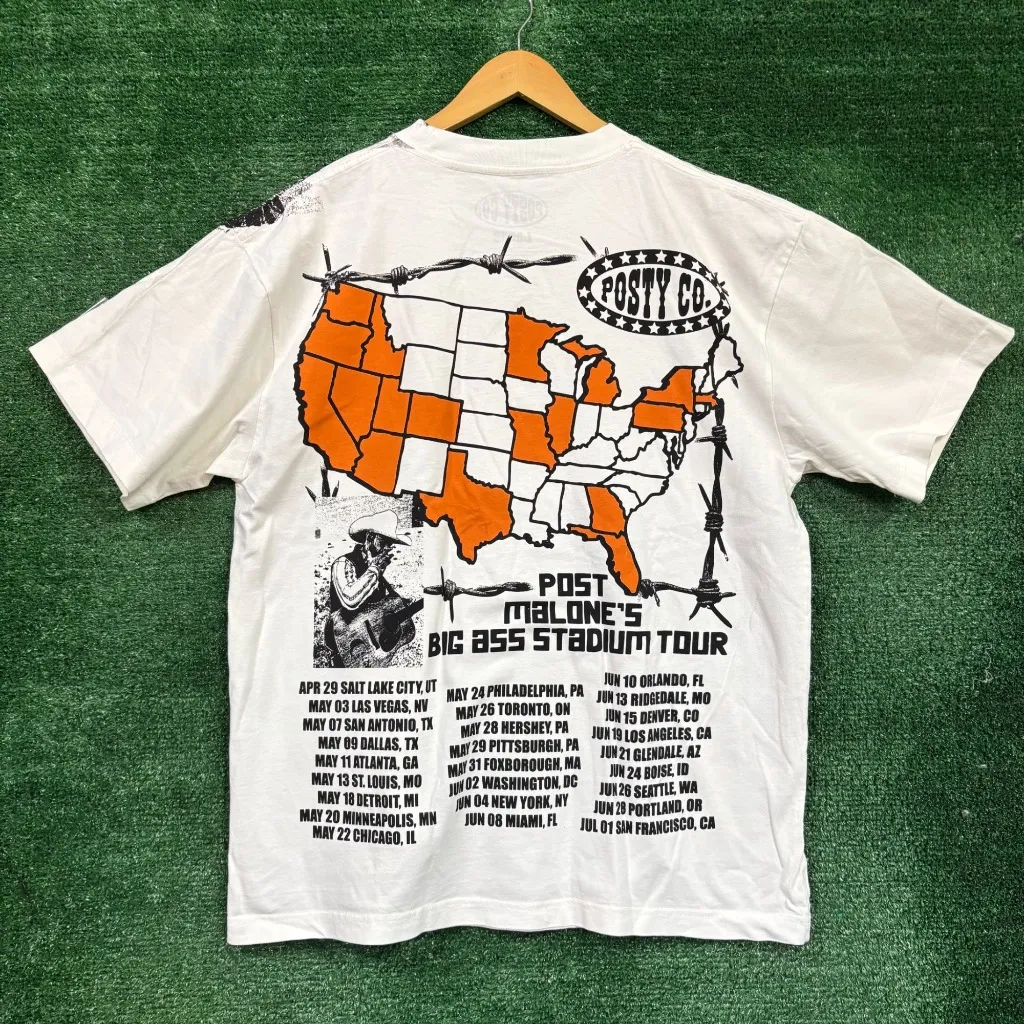 Posty Co Post Malone F-1 Trillion Big Stadium Tour Tee L - Image 3