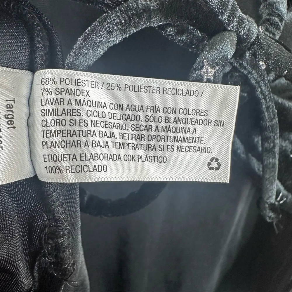 Wild Fable Bodysuit Womens Large Black Velvet Silver Celestial Sun Moon Stars - Image 7