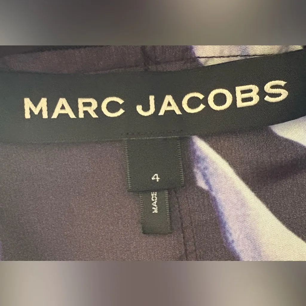 MARC JACOBS Long Sleeveless V-Neck Mixed Print Dress - Image 6