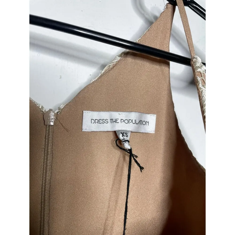 NEW Dress the Population Marie Lace Midi Dress Size XS White Ivory Cream - Image 5