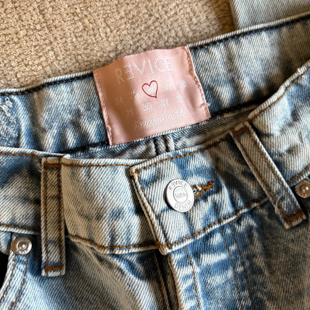 REVICE Ex Boyfriend Player One High Rise Straight Leg‎ Distressed Jeans Sz 26 - Image 4