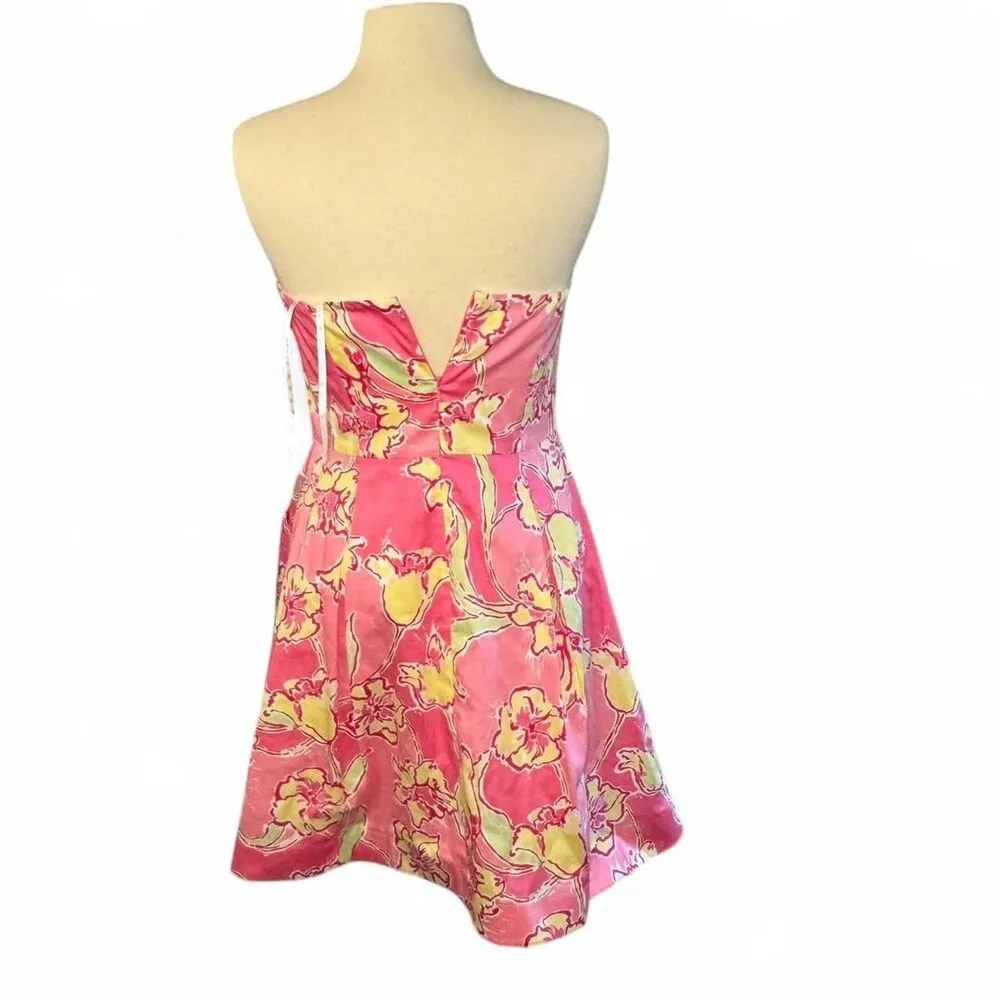 Lilly Pulitzer Strapless Day Dress “Blossom Hotty Pink” Size 8 - Image 2