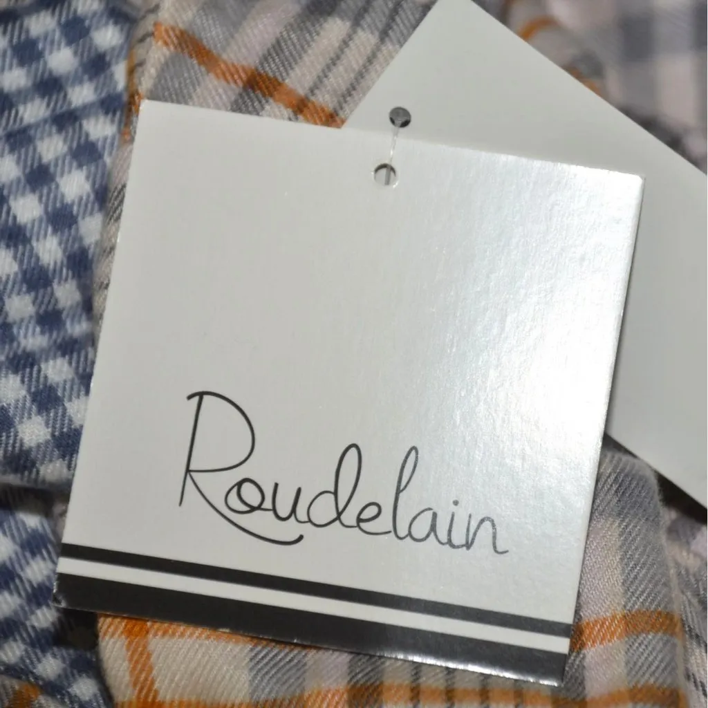 NWT Roudelain Womens XL Long Sleeve Flannel Sleep Shirt Nightgown Plaid Gingham Blue - Image 9